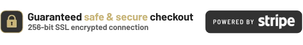 Guaranteed safe & secure checkout, powered by Stripe