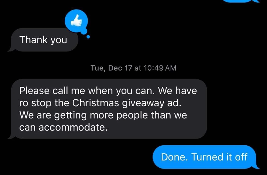 Client result, Had to turn the ads off