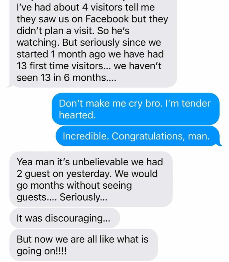 Client result, 13 first-timers in a month